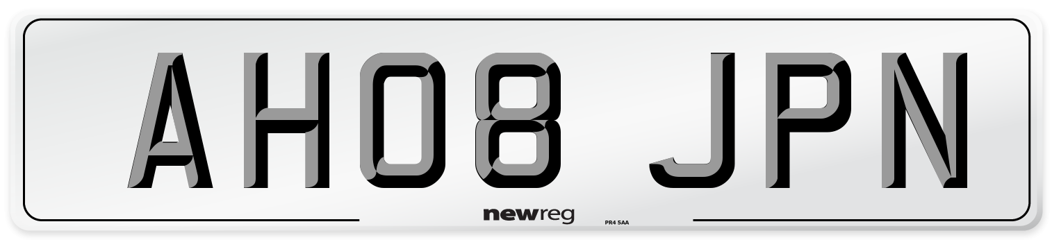 AH08 JPN Number Plate from New Reg